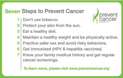 Steps to prevent cancer