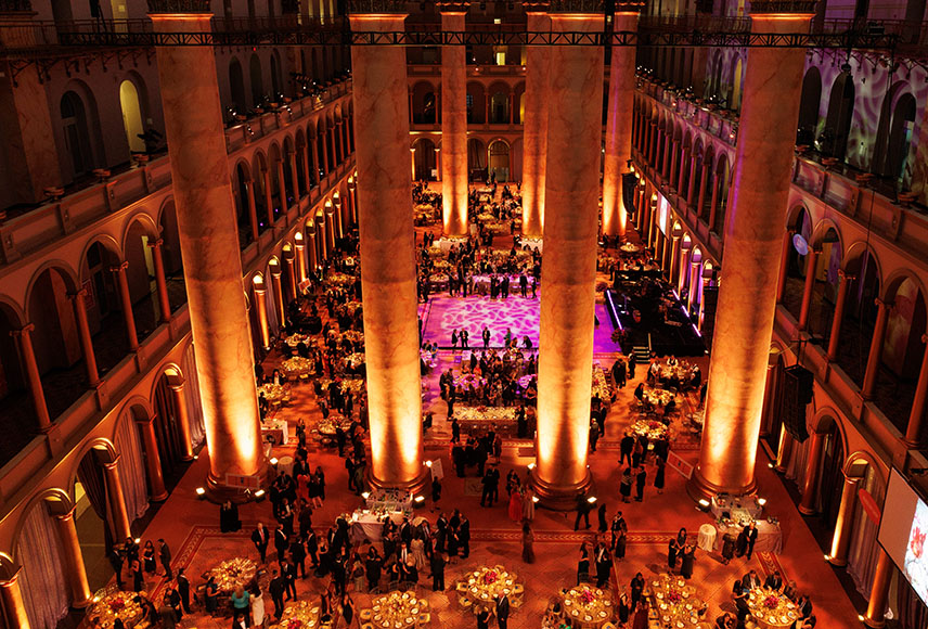 Room shot of past Prevent Cancer Foundation Annual Gala at the National Building Museum.