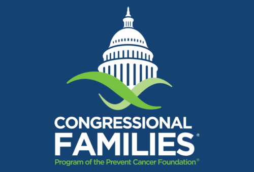 Logo with Capitol building and horizontal helix. The logo text reads: Congressional Families, Program of the Prevent Cancer Foundation