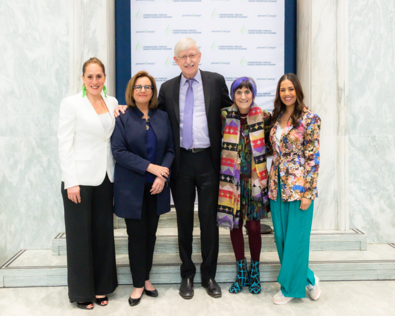 Dr. Francis Collins with Lisa McGovern, Jody Hoyos, Rep. Rosa DeLauro and Sheetal Sheth.