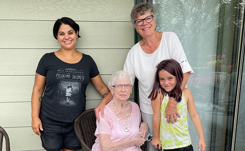 Sarah Mahoney with her mother, grandmother and daughter