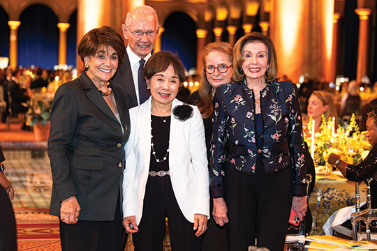 Pictured left to right: Rep. Anna Eshoo; Roger Sant; Rep. Doris Matsui; H.E. Nicole Bintner-Bakshian, Ambassador of the Grand Duchy of Luxembourg to the U.S. and Speaker Emerita Nancy Pelosi