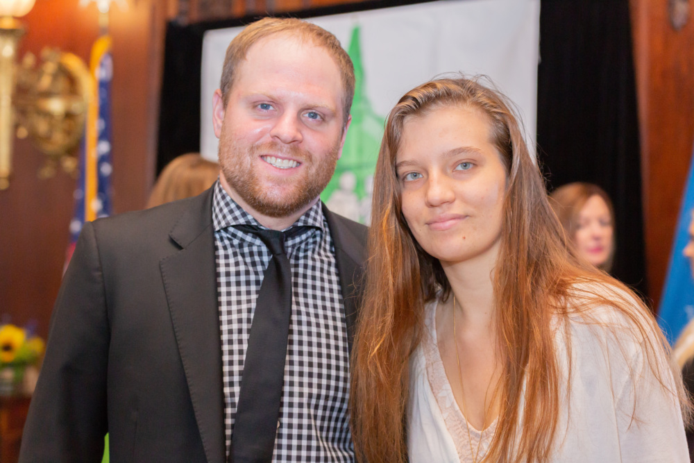 Phil Kessel poses with Molly McGovern at the Congressional Families Action for Cancer Awareness Awards luncheon