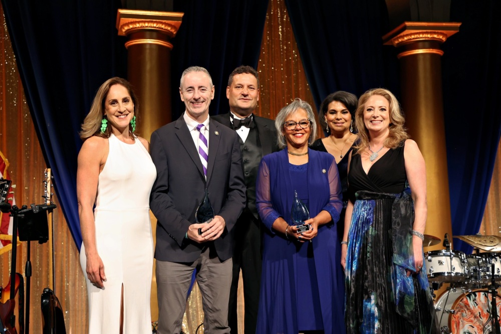 2025 Prevent Cancer Gala cancer champions standing with the 2025 gala co-chairs and Prevent Cancer Foundation CEO Jody Hoyos.