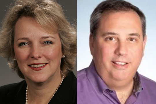 Headshots of Diane Casey-Landry and Jon Nevett