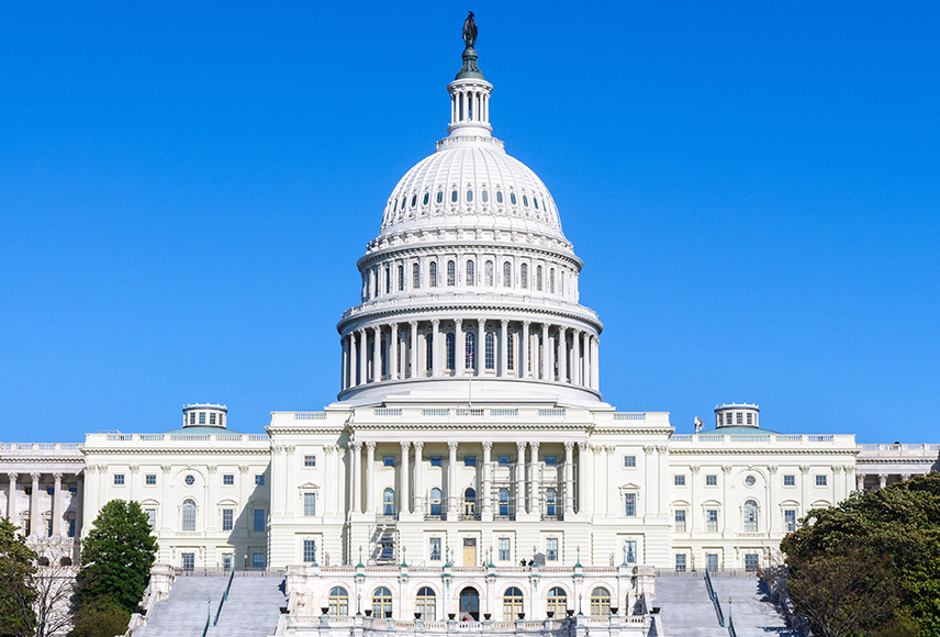 Photo of the front of the U.S. Capitol building